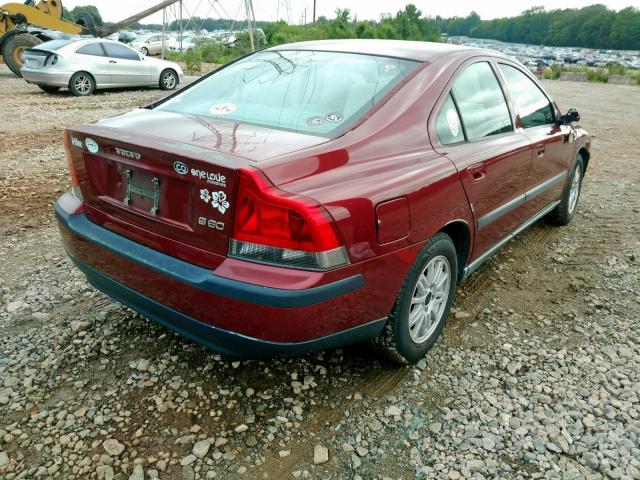 YV1RS61T932261420 - 2003 VOLVO S60 BURGUNDY photo 4