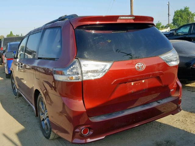 5TDXK3DC5FS570256 - 2015 TOYOTA SIENNA SPO BURGUNDY photo 3