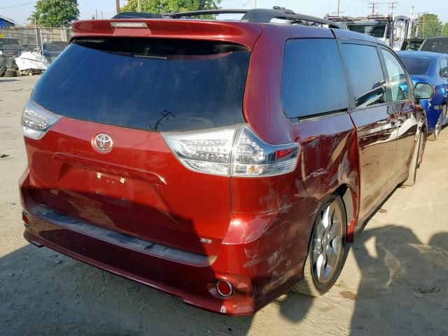 5TDXK3DC5FS570256 - 2015 TOYOTA SIENNA SPO BURGUNDY photo 4