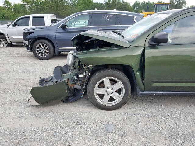 1J8FF47W38D648939 - 2008 JEEP COMPASS SP მწვანე ფოტო 9