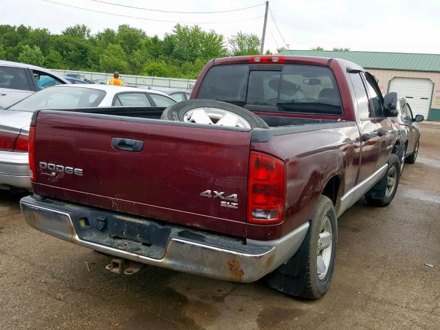 1D7HU18D23S305826 - 2003 DODGE RAM 1500 S MAROON photo 4