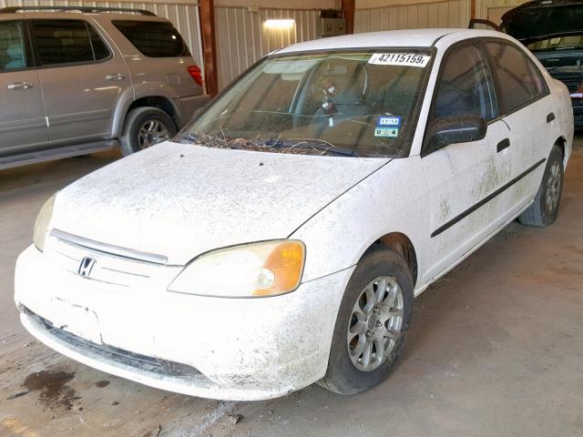 2HGES15261H568476 - 2001 HONDA CIVIC DX WHITE photo 2