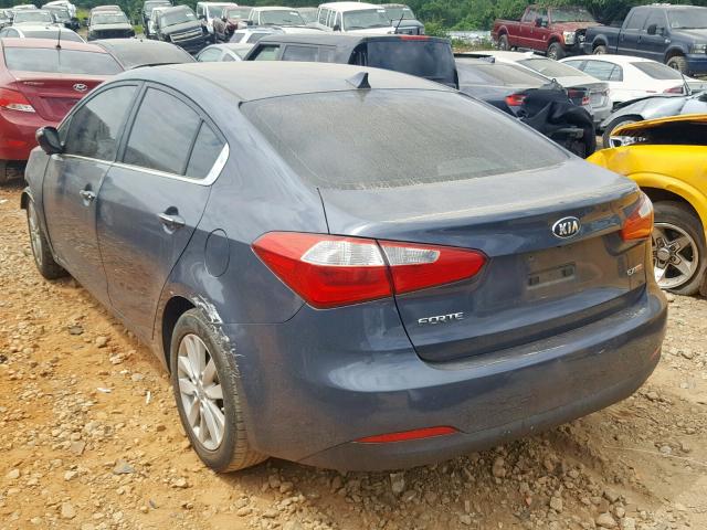 KNAFX4A89E5084442 - 2014 KIA FORTE EX BLUE photo 3