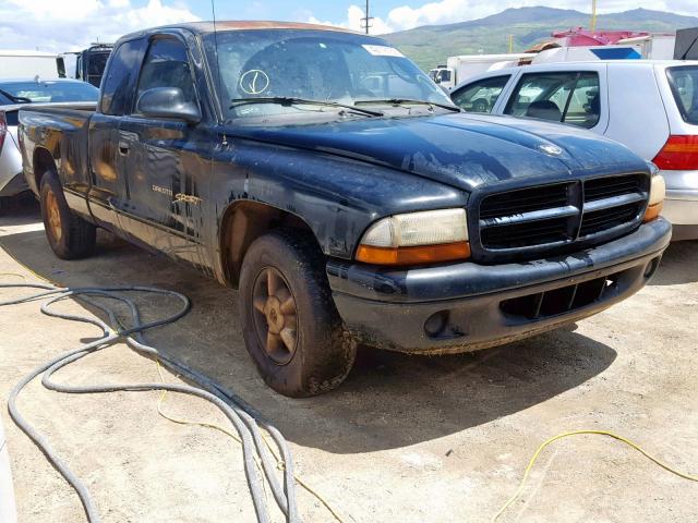 1B7GL22XXYS694756 - 2000 DODGE DAKOTA BLACK photo 1