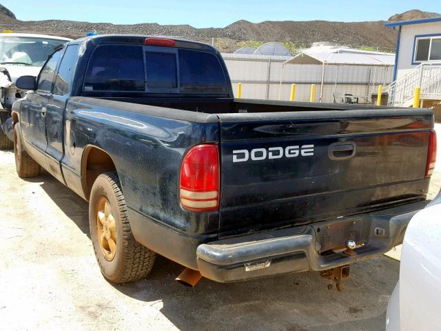 1B7GL22XXYS694756 - 2000 DODGE DAKOTA BLACK photo 3