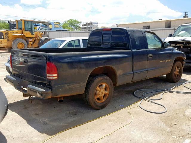 1B7GL22XXYS694756 - 2000 DODGE DAKOTA BLACK photo 4