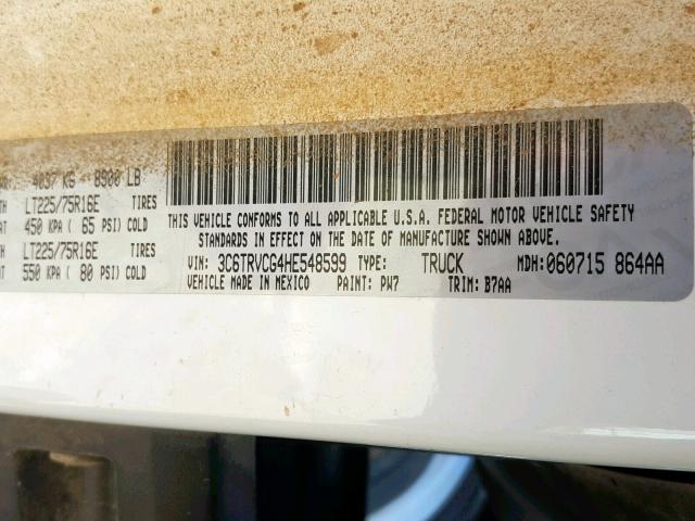 3C6TRVCG4HE548599 - 2017 RAM PROMASTER 白色 照片 10