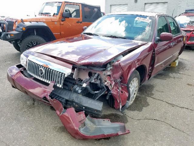 2MEHM75V18X601546 - 2008 MERCURY GRAND MARQ MAROON photo 2