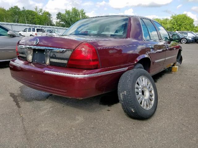 2MEHM75V18X601546 - 2008 MERCURY GRAND MARQ MAROON photo 4