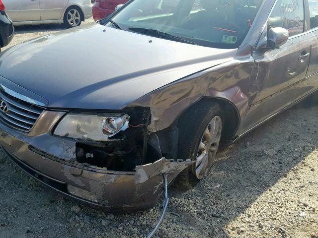 KMHFC46F96A116008 - 2006 HYUNDAI AZERA SE GRAY photo 9