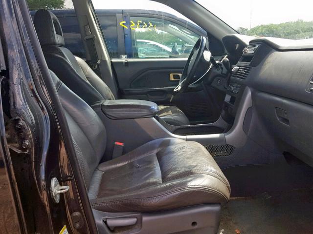 2HKYF18573H585707 - 2003 HONDA PILOT EXL BLACK photo 5