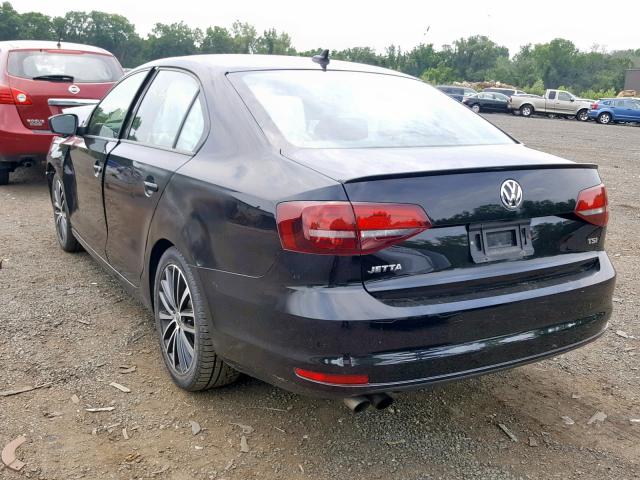 3VWD17AJ7GM218407 - 2016 VOLKSWAGEN JETTA SPOR BLACK photo 3