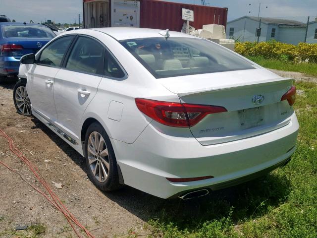 5NPE34AF3HH475227 - 2017 HYUNDAI SONATA SPO WHITE photo 3