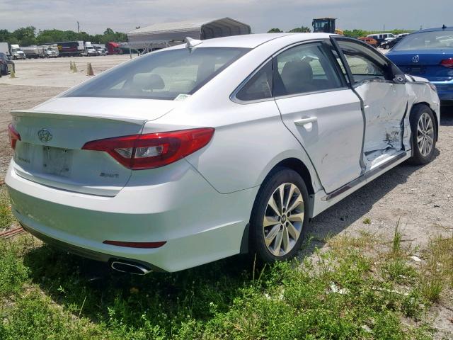 5NPE34AF3HH475227 - 2017 HYUNDAI SONATA SPO WHITE photo 4