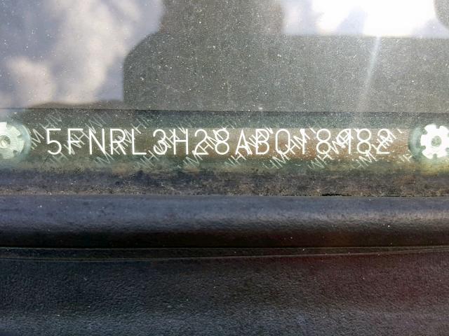 5FNRL3H28AB018982 - 2010 HONDA ODYSSEY LX BLUE photo 10