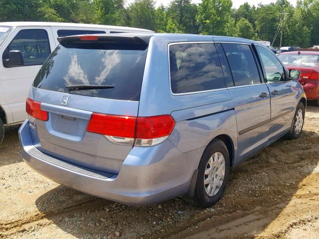 5FNRL3H28AB018982 - 2010 HONDA ODYSSEY LX BLUE photo 4