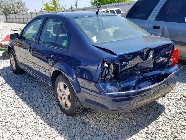 3VWSK69M33M128131 - 2003 VOLKSWAGEN JETTA GLS BLUE photo 3