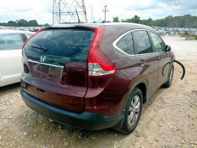 5J6RM3H74CL042778 - 2012 HONDA CR-V EXL BURGUNDY photo 4