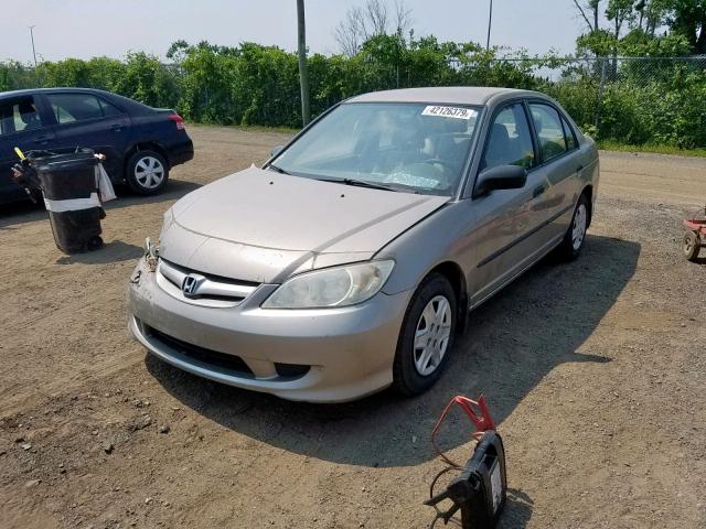 2HGES15154H901360 - 2004 HONDA CIVIC DX BEIGE photo 2