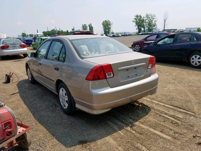 2HGES15154H901360 - 2004 HONDA CIVIC DX BEIGE photo 3