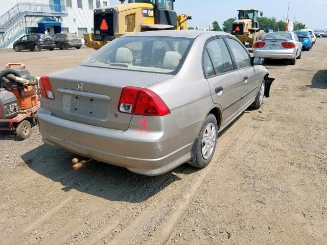 2HGES15154H901360 - 2004 HONDA CIVIC DX BEIGE photo 4