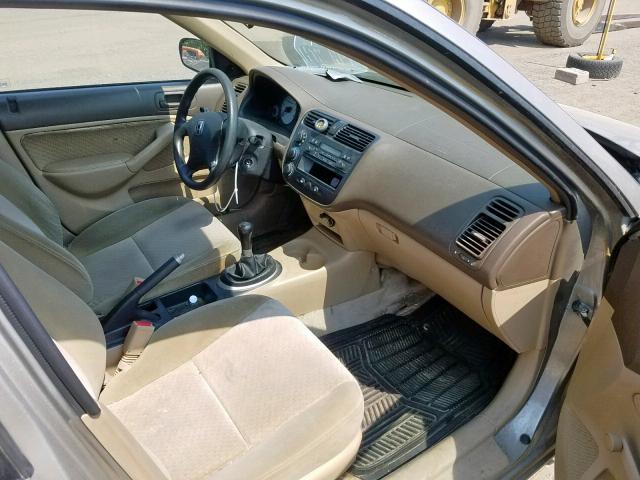 2HGES15154H901360 - 2004 HONDA CIVIC DX BEIGE photo 5