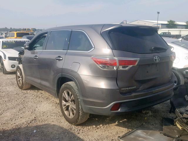 5TDZKRFH1FS043335 - 2015 TOYOTA HIGHLANDER GRAY photo 3