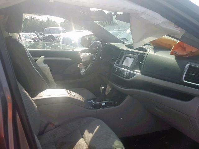 5TDZKRFH1FS043335 - 2015 TOYOTA HIGHLANDER GRAY photo 5