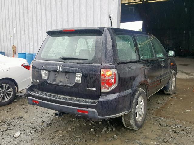 5FNYF181X6B011926 - 2006 HONDA PILOT LX BLACK photo 4