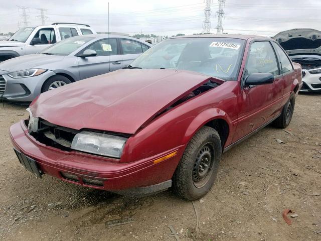 1G1LV13T8PY244803 - 1993 CHEVROLET BERETTA BURGUNDY photo 2