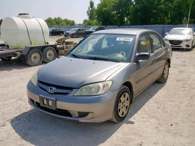 2HGES15395H022530 - 2005 HONDA CIVIC DX V GRAY photo 2