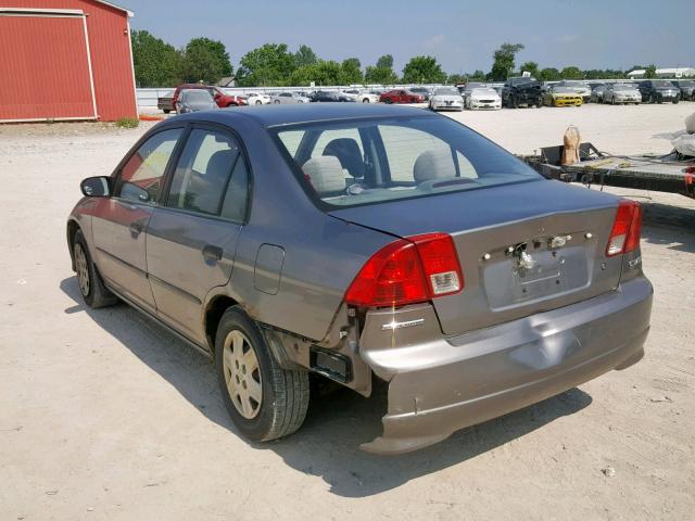 2HGES15395H022530 - 2005 HONDA CIVIC DX V GRAY photo 3