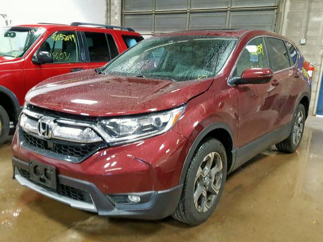 5J6RW2H84HL035267 - 2017 HONDA CR-V EXL MAROON photo 2