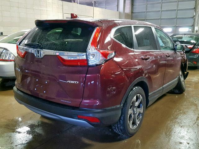 5J6RW2H84HL035267 - 2017 HONDA CR-V EXL MAROON photo 4