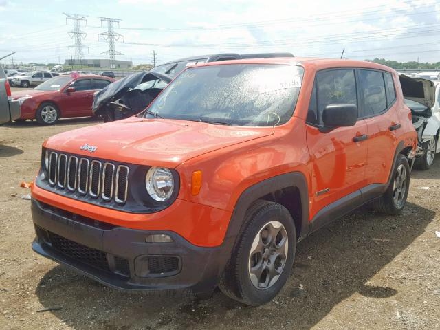 ZACCJAAT2FPB41387 - 2015 JEEP RENEGADE S ORANGE photo 2