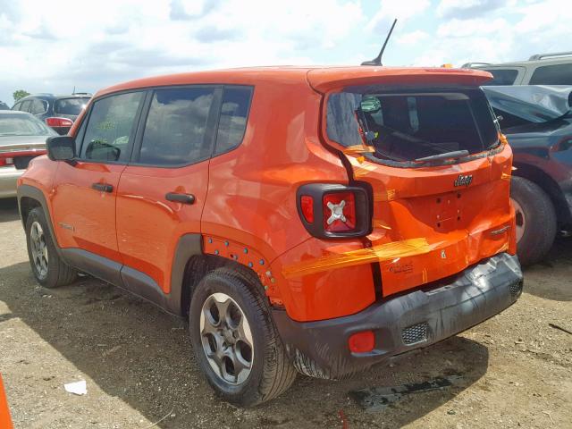 ZACCJAAT2FPB41387 - 2015 JEEP RENEGADE S ORANGE photo 3