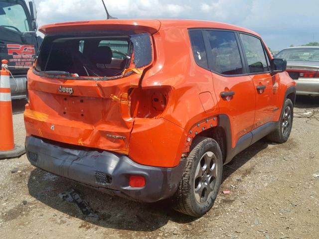 ZACCJAAT2FPB41387 - 2015 JEEP RENEGADE S ORANGE photo 4