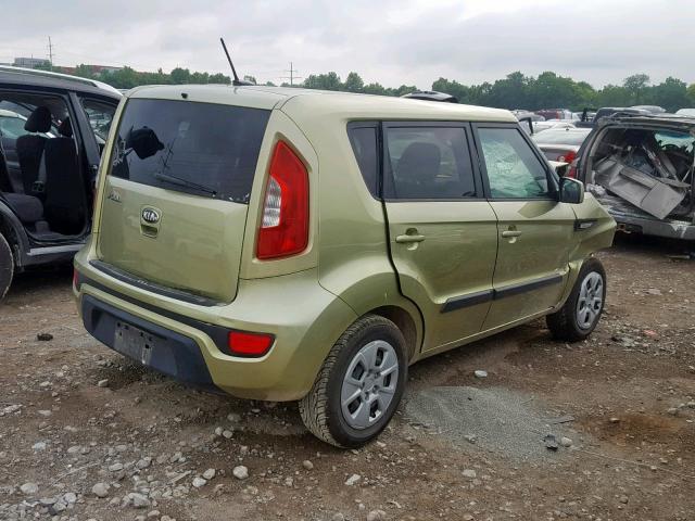 KNDJT2A58D7483266 - 2013 KIA SOUL GREEN photo 4