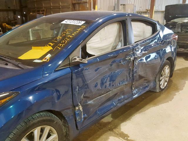 KMHDH4AE9GU584635 - 2016 HYUNDAI ELANTRA SE BLUE photo 10