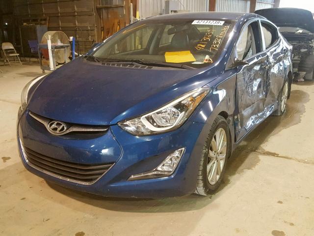 KMHDH4AE9GU584635 - 2016 HYUNDAI ELANTRA SE BLUE photo 2