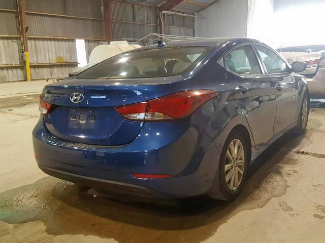 KMHDH4AE9GU584635 - 2016 HYUNDAI ELANTRA SE BLUE photo 4