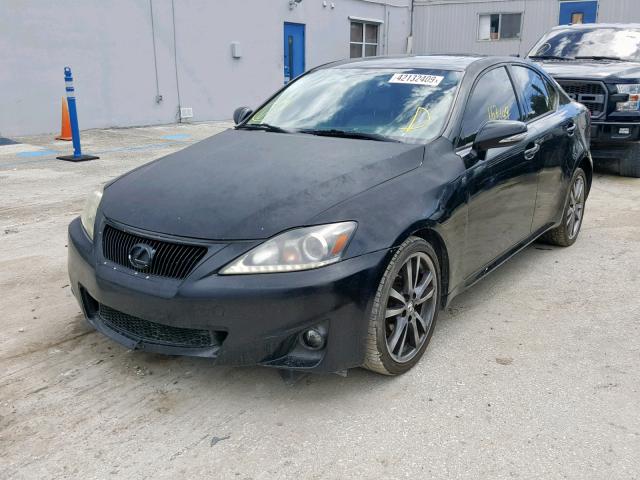 JTHBF5C21B5144551 - 2011 LEXUS IS 250 BLACK photo 2