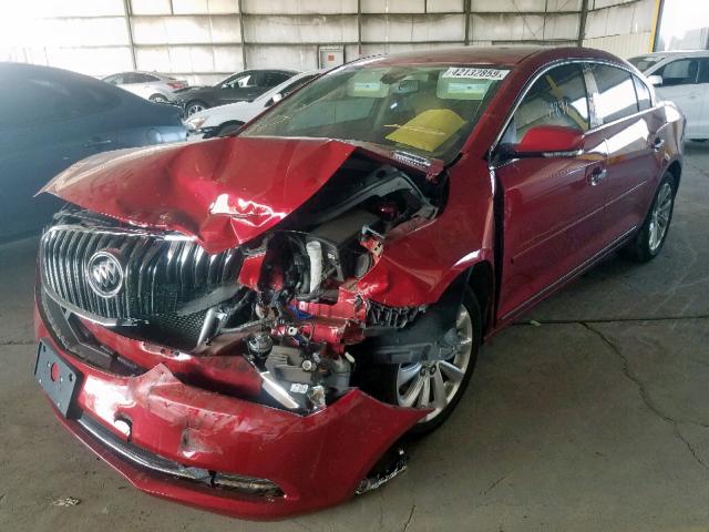 1G4GB5G33EF282110 - 2014 BUICK LACROSSE RED photo 2