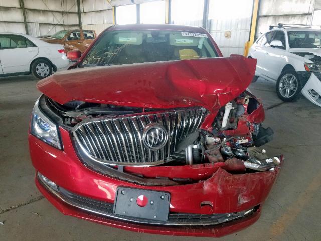 1G4GB5G33EF282110 - 2014 BUICK LACROSSE RED photo 9