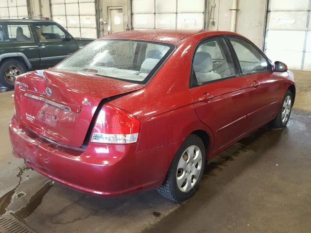 KNAFE221495633515 - 2009 KIA SPECTRA EX RED photo 4