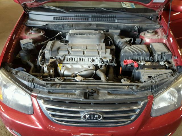 KNAFE221495633515 - 2009 KIA SPECTRA EX RED photo 7