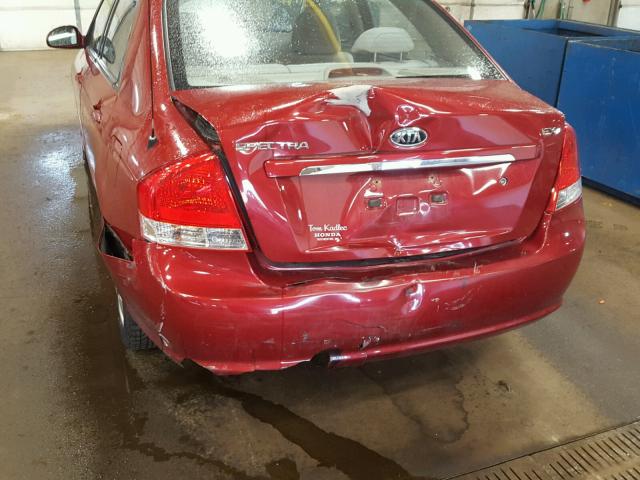 KNAFE221495633515 - 2009 KIA SPECTRA EX RED photo 9