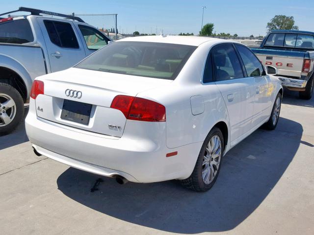 WAUAF78E78A136012 - 2008 AUDI A4 2.0T WHITE photo 4