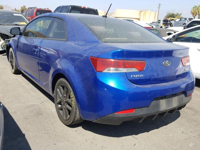 KNAFW6A34A5306494 - 2010 KIA FORTE SX BLUE photo 3