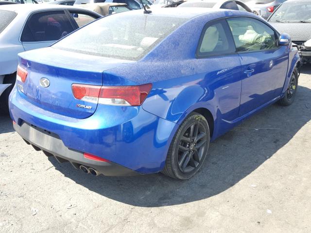 KNAFW6A34A5306494 - 2010 KIA FORTE SX BLUE photo 4